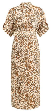 Utility Leopard Print Silk Dress - Womens - Leopard