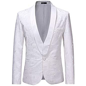 Amazon.com: Mens White Dinner Jacket / Tuxedo Jacket with Shawl Lapel-54L: Clothing