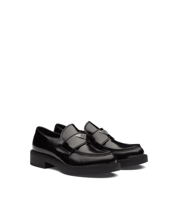 Prada - Brushed Leather Loafers