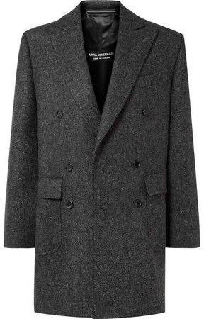 Oversized Wool-tweed Coat - Dark gray
