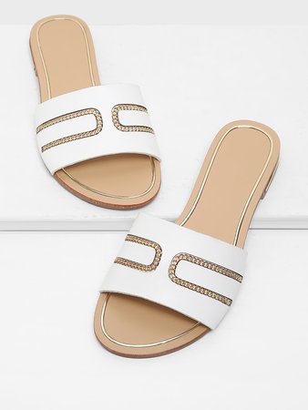 Chain Detail Flat Sandals