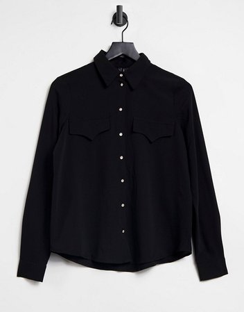 Vero Moda western shirt in black | ASOS