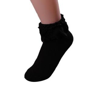 Black Ruffled Lace Ankle Socks