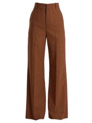 Chloe | Checked wide-leg twill trousers