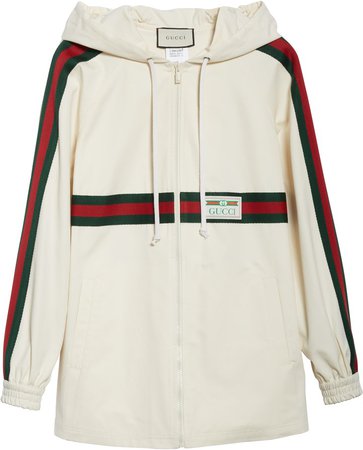 Logo Label Cotton Hooded Jacket