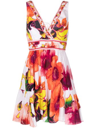 Camilla floral-print flared dress