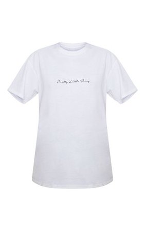 Plt White Slogan White Oversize T Shirt | PrettyLittleThing USA