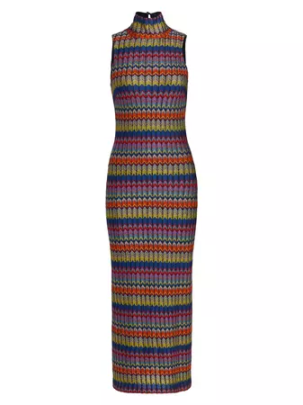 Shop Ramy Brook Madilyn Chevron-Knit Maxi Dress | Saks Fifth Avenue