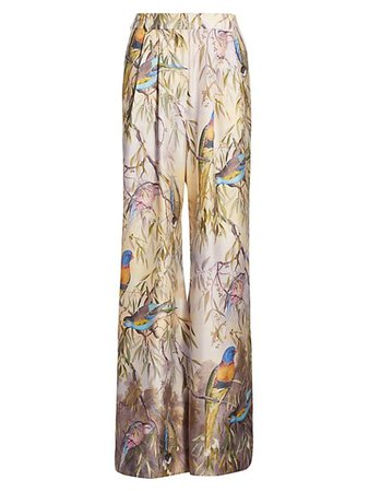 Zimmermann Wild Botanica Candescent Wide-Leg Silk Trousers | SaksFifthAvenue