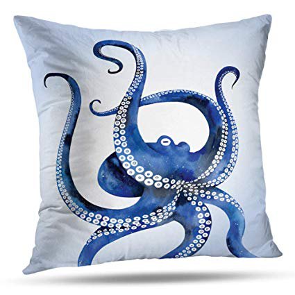 Amazon.com: soopat Soft Soild Decorative Square Throw Pillow Covers Set Cushion Case navy nautical steampunk octopus vintage kraken outdoor pillow for Sofa Bedroom Car 20 x 20 Inch 51 x 51 Cm: Gateway