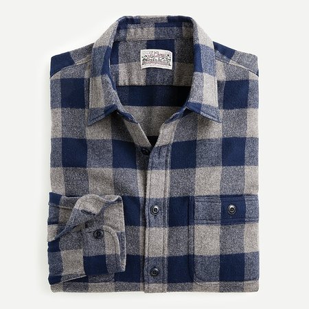 J.Crew: Midweight Flannel Shirt In Buffalo Check For Men