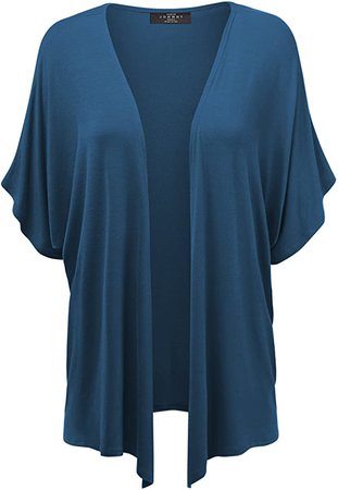 MBJ Womens Short Sleeve Dolman Cardigan XL HDG at Amazon Women’s Clothing store