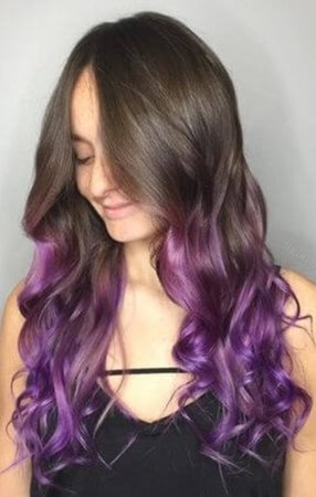 brown/purple ombré hair
