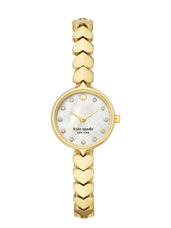 Kate Spade hollis gold-tone stainless steel hearts watch