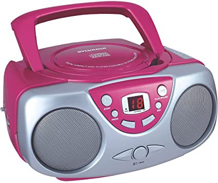 Amazon.com: Sylvania SRCD243 Portable CD Player with AM/FM Radio, Boombox (Pink): Home Audio & Theater