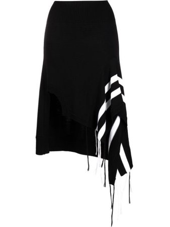 Monse varsity-stripe Asymmetric Skirt - Farfetch