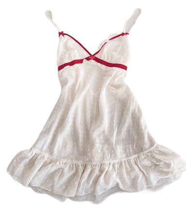 white red lace ribbon cami dress