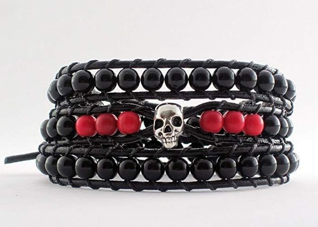 red and black bracelets