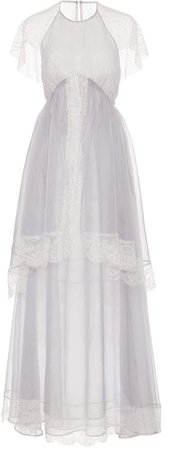 Hiraeth Embellished Tiered Organza Gown Size: 2