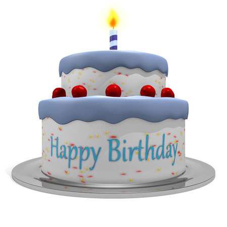 3D Happy Birthday Blue Cake For Boys Stock Photo, Picture And Royalty Free Image. Image 46066056.