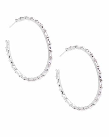Thora Silver Hoop Earrings in Lilac Crystal | Kendra Scott