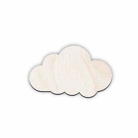 Wood cloud cutout - laser cut blank shape for painting, engraving, vinyl crafting