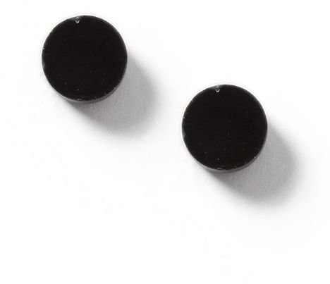 Black Circle Stud Earrings