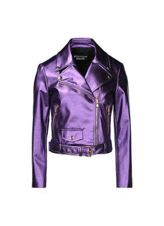 metallic purple motorcycle faux leather jacket cropped
