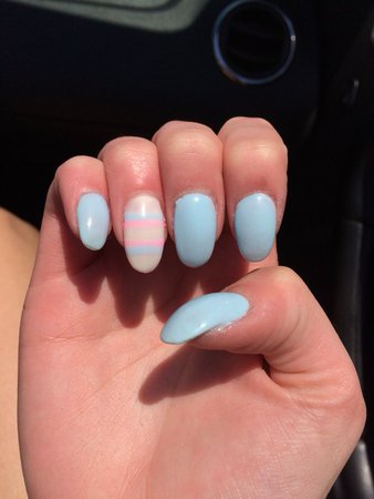 Trans themed nails for June (LGBTQ+ pride month)