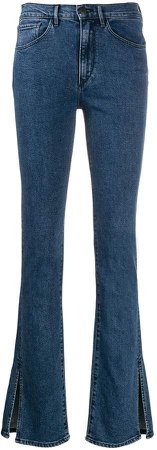 High-Rise Ankle-Slit Jeans