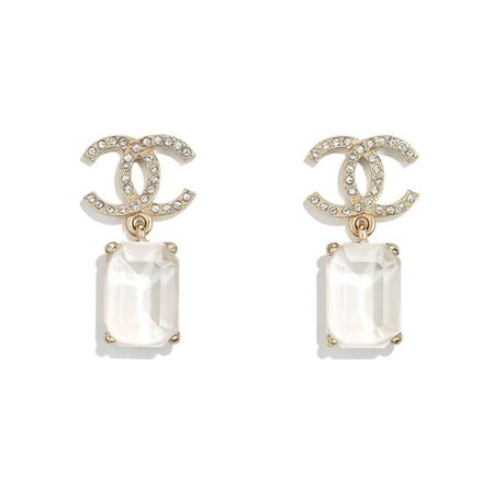 chanel white earrings