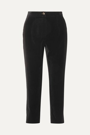 Dolce & Gabbana | Cropped cotton-velvet tapered pants | NET-A-PORTER.COM