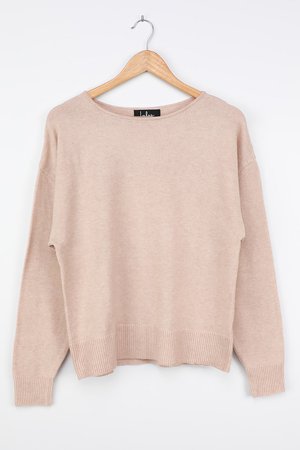Cream Sweater - Drop Shoulder Sweater - Cozy Knit Sweater Top