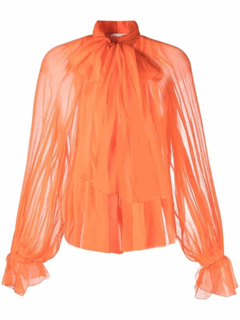 orange chiffon blouse