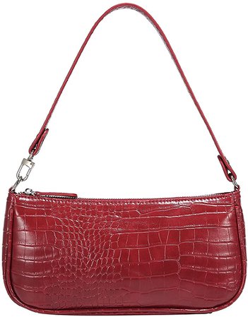 Amazon.com: Shoulder Bags for Women, Retro Classic Tote HandBag Crocodile Pattern Clutch Mini Purse with Zipper Closure, White: Shoes