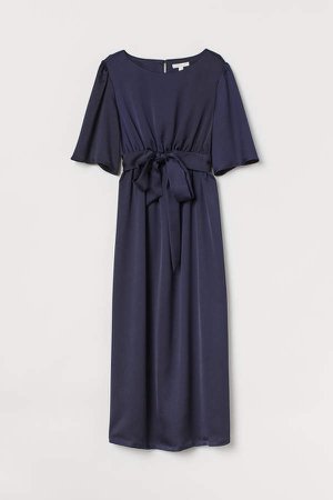MAMA Puff-sleeved Dress - Blue