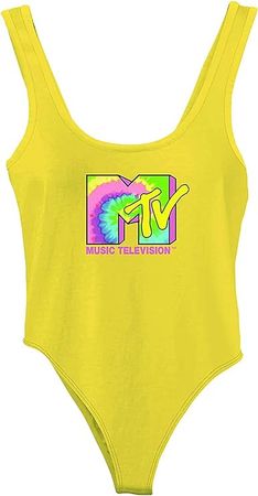 Amazon.com: MTV Logo Tank Bodysuit for Women - Sleeveless Vintage-Inspired 80s 90s Festival Wear - Classic Music Television Bodysuit (Yellow, Large) : Clothing, Shoes & Jewelry