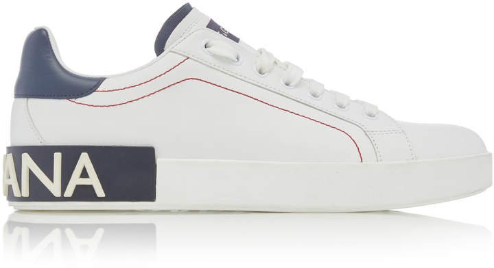 Logo-Trimmed Leather Sneakers