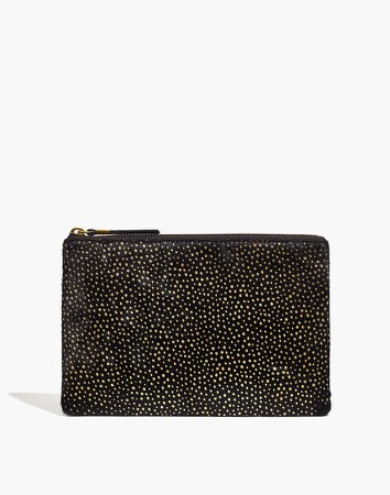 The Leather Pouch Clutch: Painted Leopard Calf Hair Edition