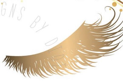 Designs by DTDT Etsy | Black Cat Logos Gold Eyelashes