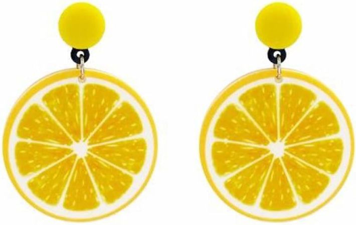 Amazon.com: MALOYANVE Lovely Fruit Earrings for Women Teen Girls Cute Lemon Lime Orange Dangle Drop Earrings Acrylic Fun Earrings Summer Earrings Holliday Beach Vacation Jewelry (Yellow Lemon): Clothing, Shoes & Jewelry
