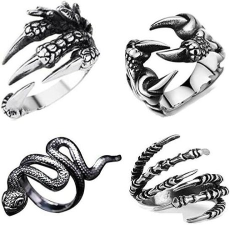 *clipped by @luci-her* Goth metal Four ring Set | eBay