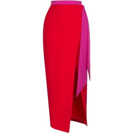 red an pink skirt