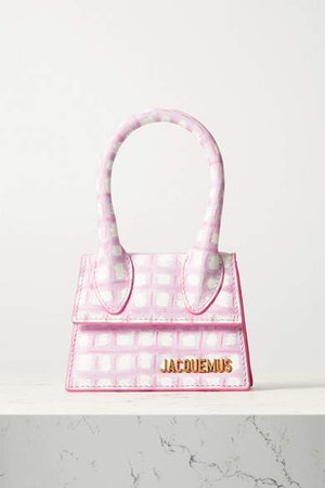 Le Chiquito Checked Leather Tote - Pink