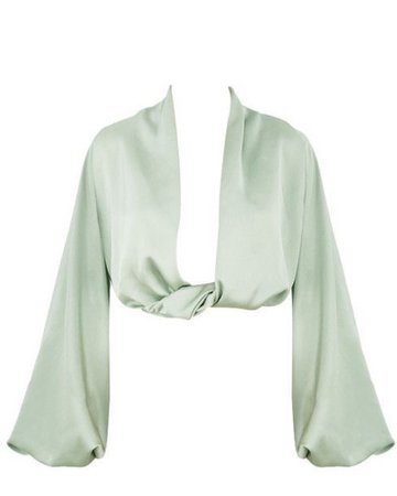 blouse green mint silk