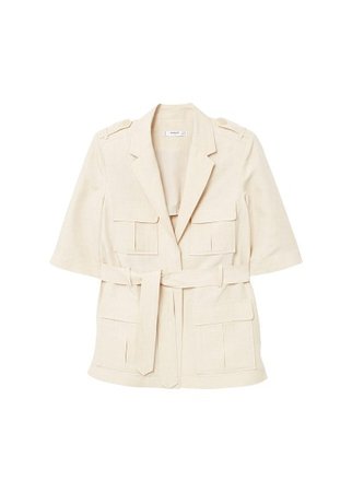 MANGO Pocket linen-blend jacket