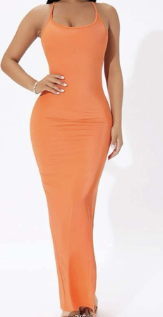 SHEIN orange maxi dress