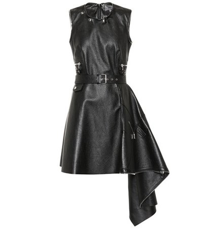 Belted leather dress