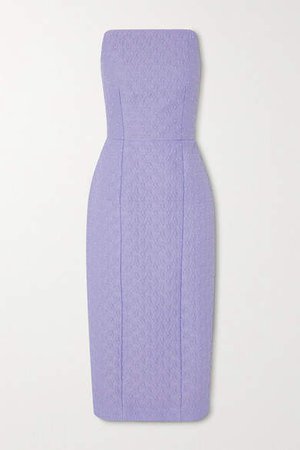 Novia Strapless Jacquard Midi Dress - Lavender