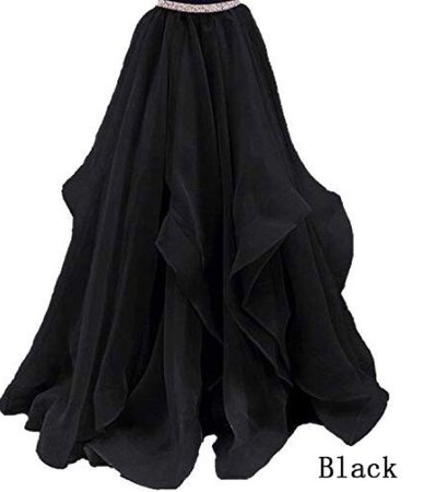 tulle black prom skirt for Two Piece prom outfit